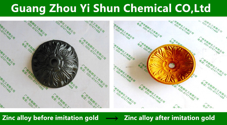 Zinc alloy imitation gold liquid,Chemical gold imitating agent,Cyanide free zinc coating,Gold imitating agent for galvanized sheet